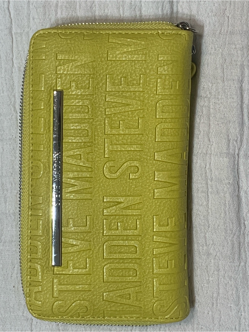 Steve Madden Yellow Embossed Zip-Around Wallet